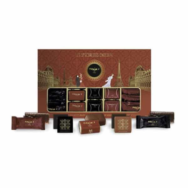 CARDBOX WITH 35 CHOCOLATE SPECIALITIES 193GR - MAXIMS DE PARIS