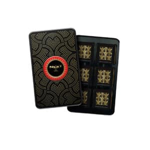 Maxim’s de Paris black gift tin with 12 dark chocolate squares, 58 g