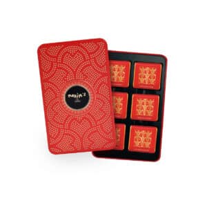 Maxim’s de Paris red gift tin with 12 milk chocolate squares, 58 g