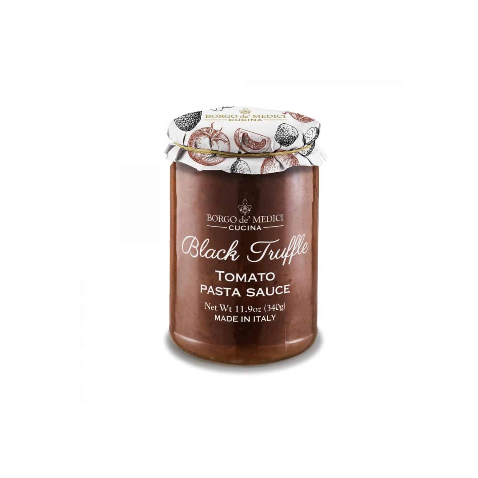 Black Truffle & Tomato Pasta Sauce A sauce for pasta with a unique taste that combines the strong flavor of truffle with the sweetness of tomato. A sauce prepared with top quality Tuscan ingredients which will make your menu truly special.