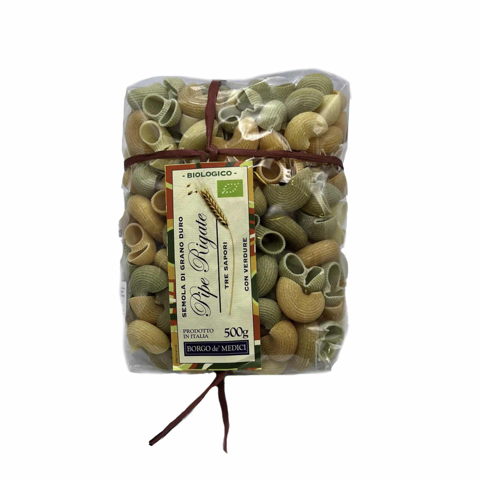 ORGANIC 3 COLOR PIPE RIGATE PASTA - borgo de medici - la maison du vin - gourmet products