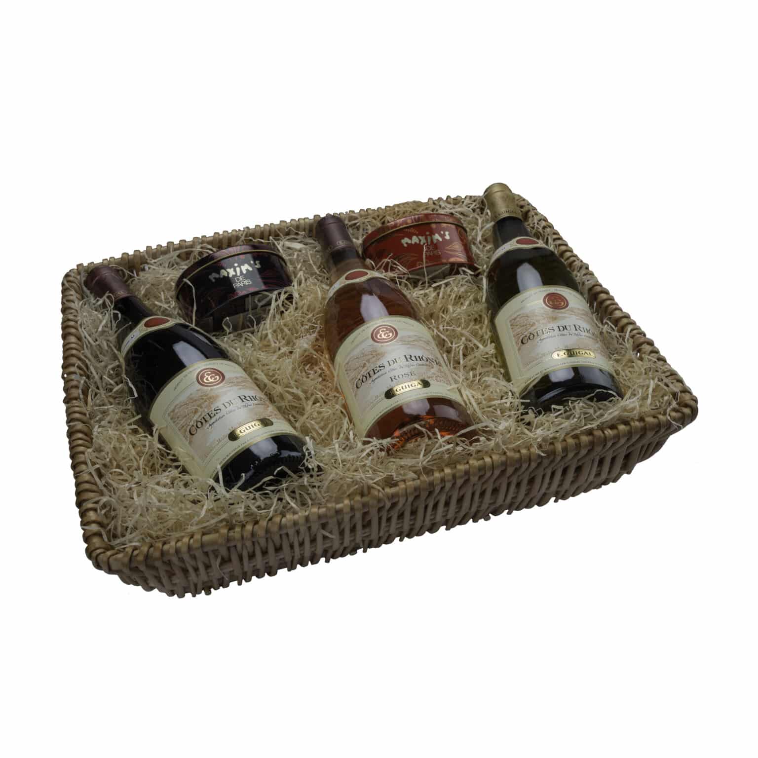 GIFT BASKET WITH GUIGAL WINES & CHOCOLATES