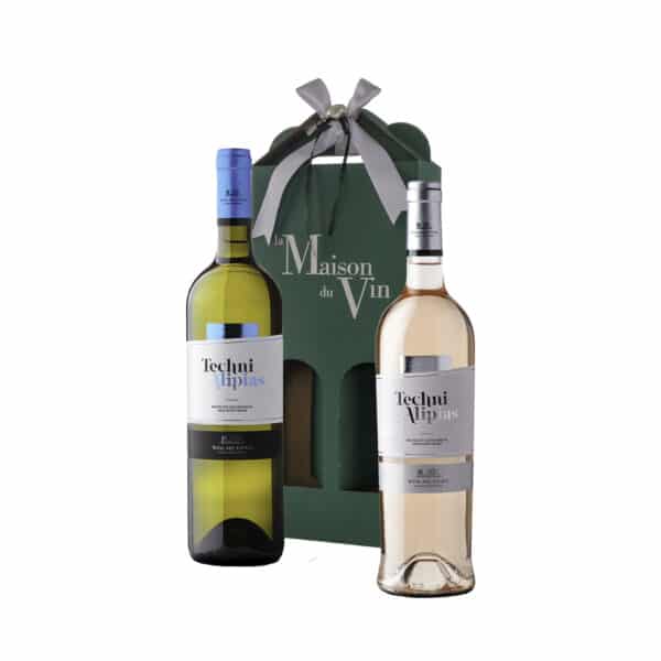 Gift Box White and Rose Wine - Wine Gift - la maison du vin - techni oenou