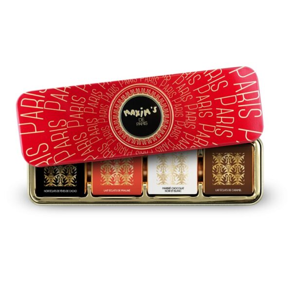 MAX 4701 - METAL PENCIL CASE WITH SQUARE CHOCOLATES 39GR