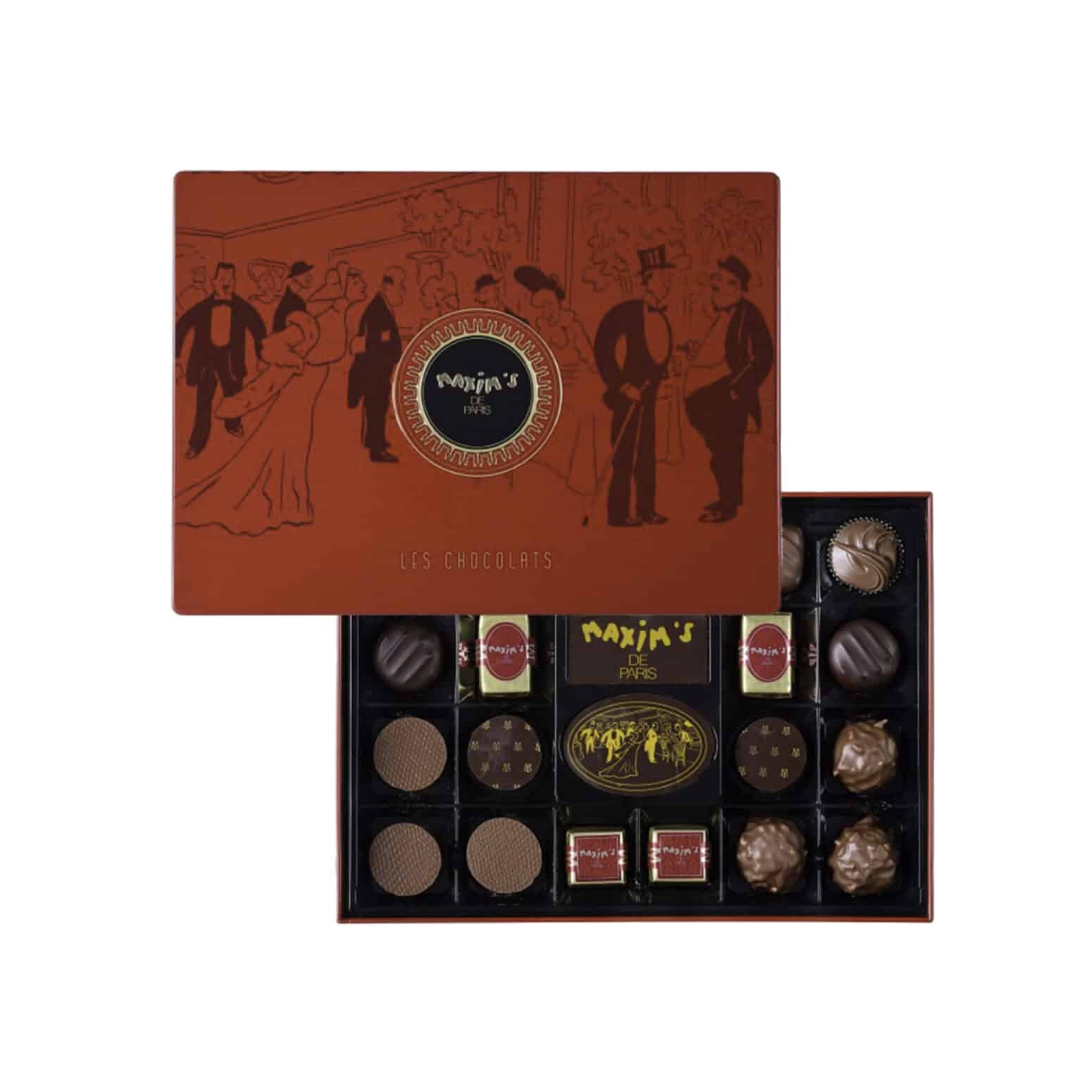 Tin of 22 Assorted chocolates - maxim de paris - la maison