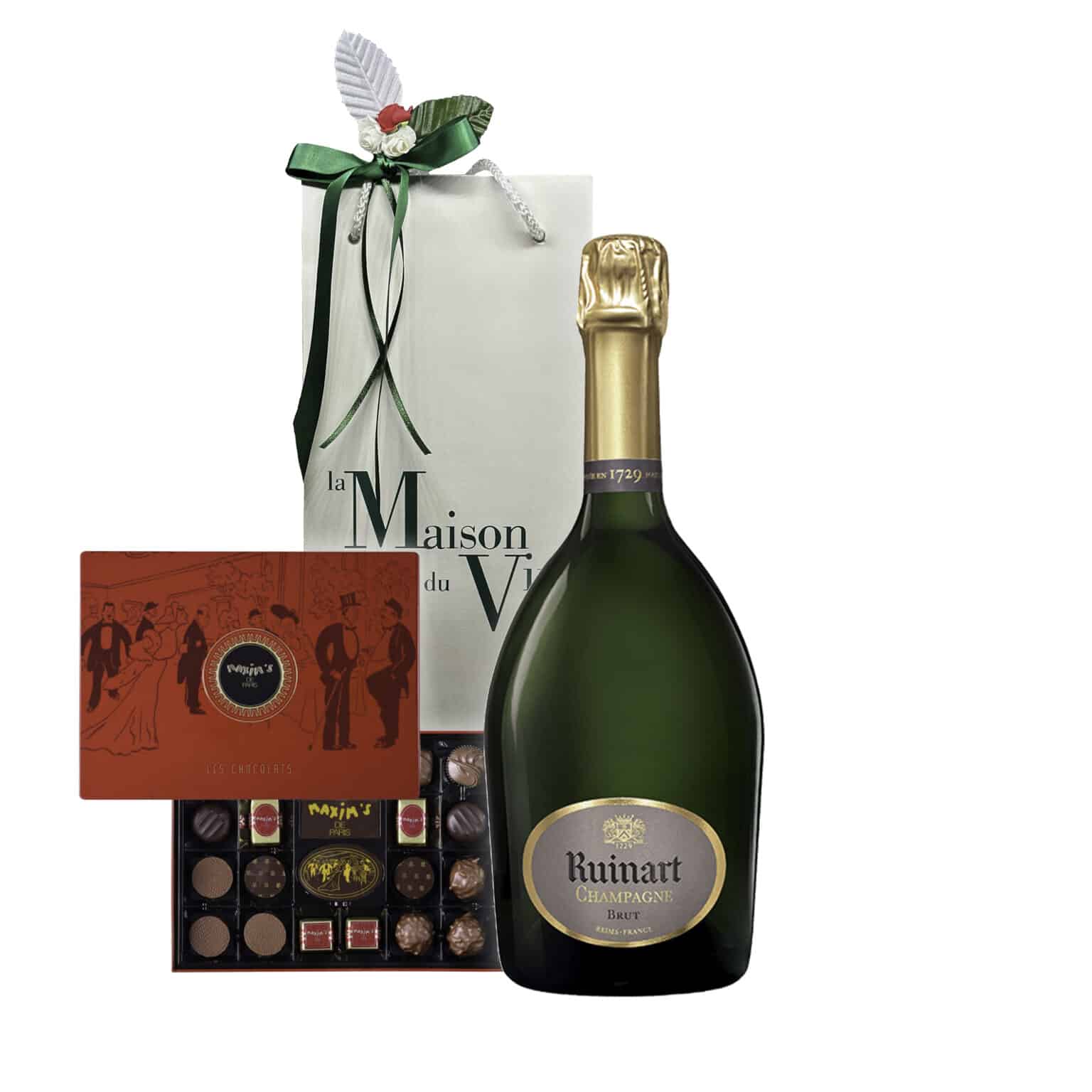 GIFT BAG WITH "R" RUINART AND MAXIM'S CHOCOLATES - corporate gifts - christmas gifts