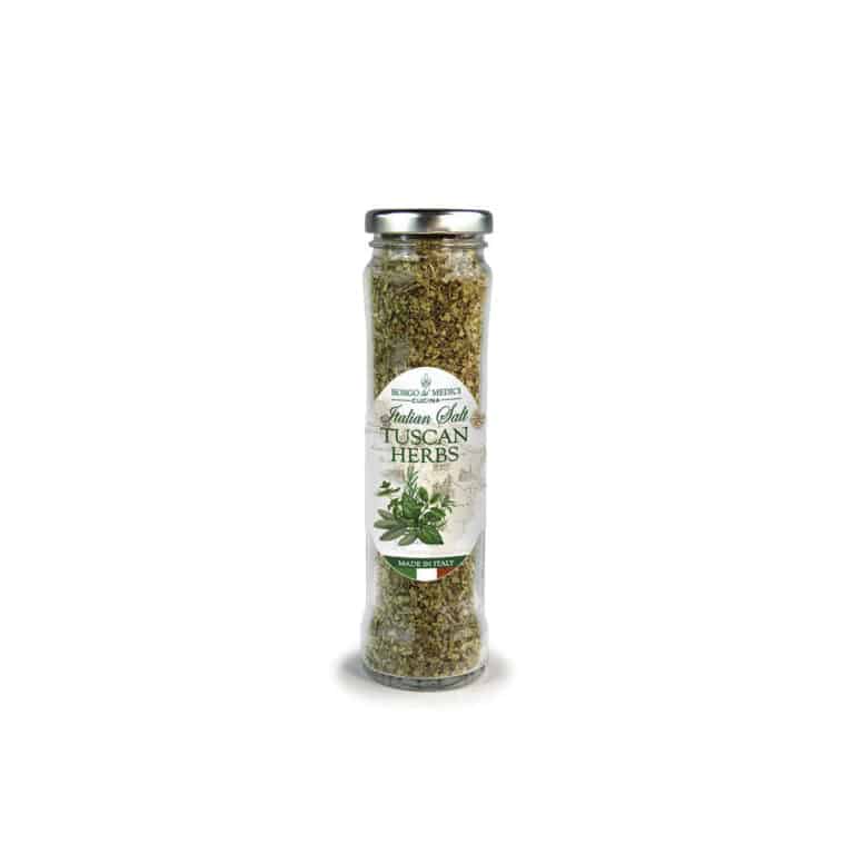 SALT WITH TUSCAN HERBS MIX 195G - BORGO DE MEDICI - Salt, Rosemary, Basil, Laurel. - gourmet products cyprus