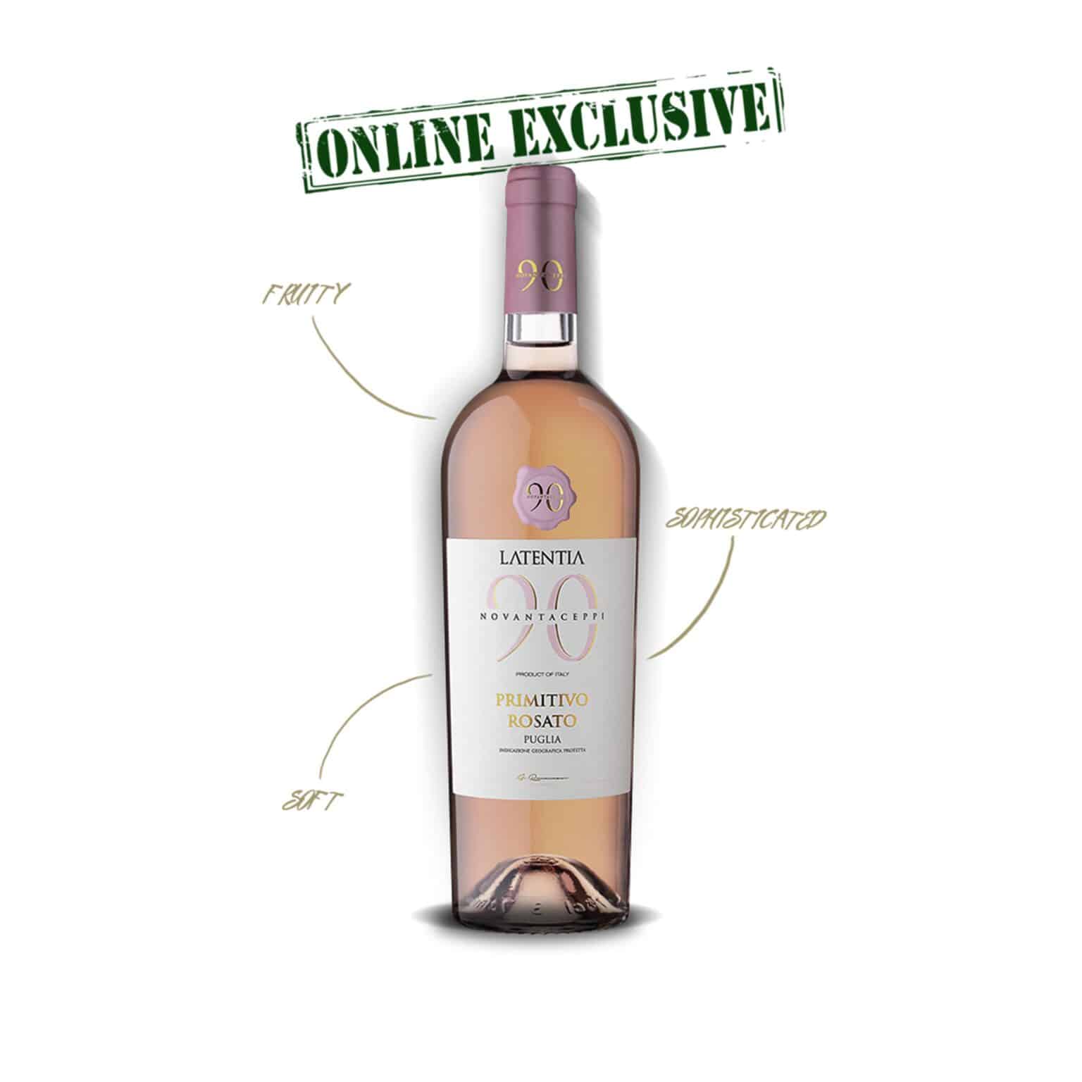 Primitivo Rosato - latenita - novantaceppi - la maison du vin - italian rose wine