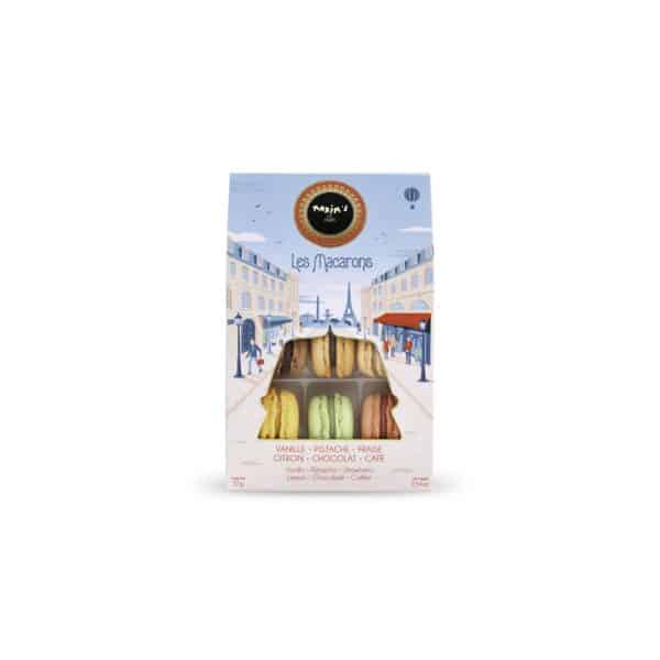 Maxim’s de Paris 6-piece assorted macarons gift box with elegant packaging and colourful French macarons