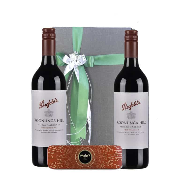 GIFT TEXTURED BOX WITH 2 KOONUNGA HILL SHIRAZ - la maison du vin