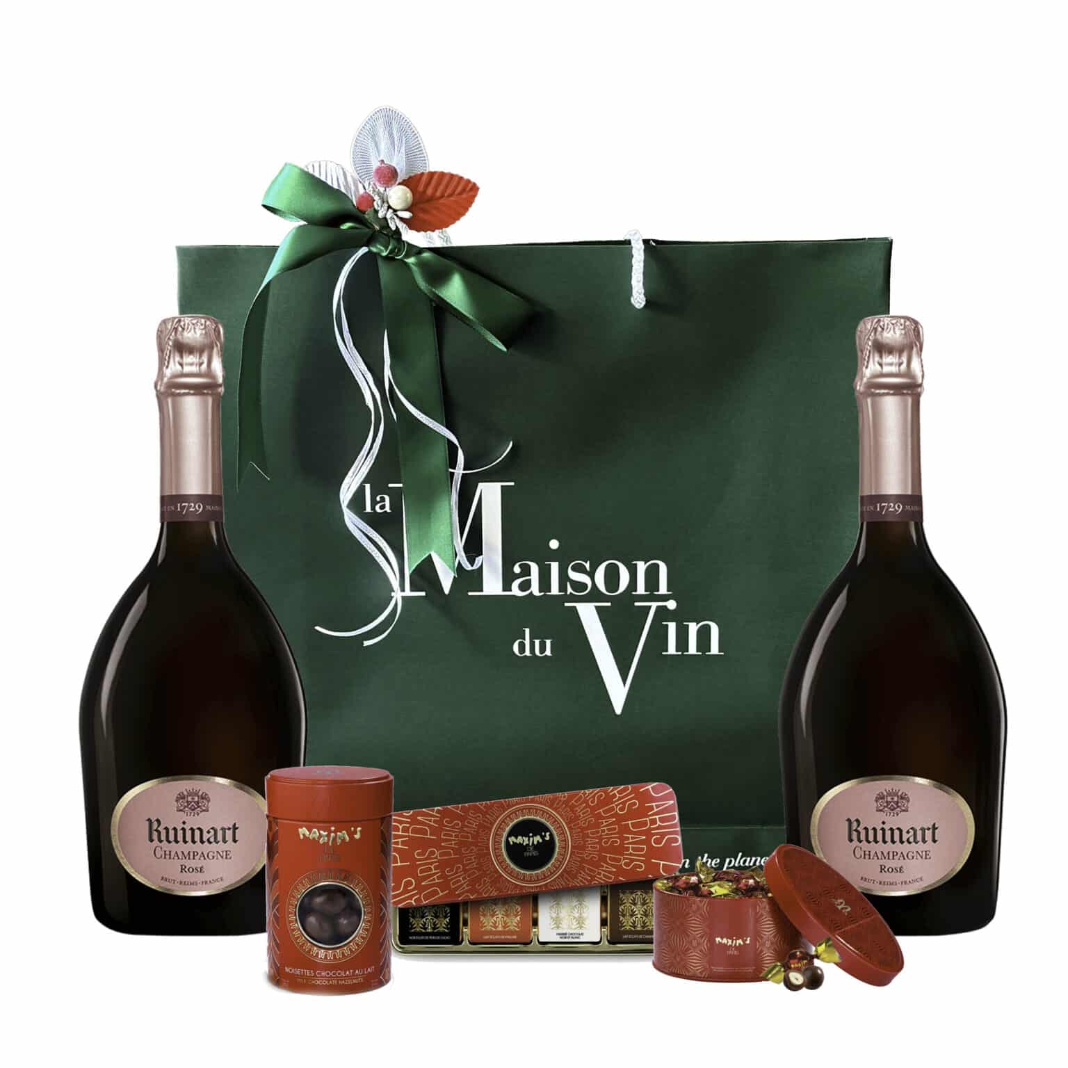 Ruianrt rose gift bag la maison du vin - corporate gifts cyprus - champagne - maxims chocolates