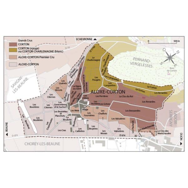 Côte de Beaune Corton-Charlemagne, Grand Cru Héritiers, Louis Jadot, Chardonnay, La Maison du vin - burgogne wine map