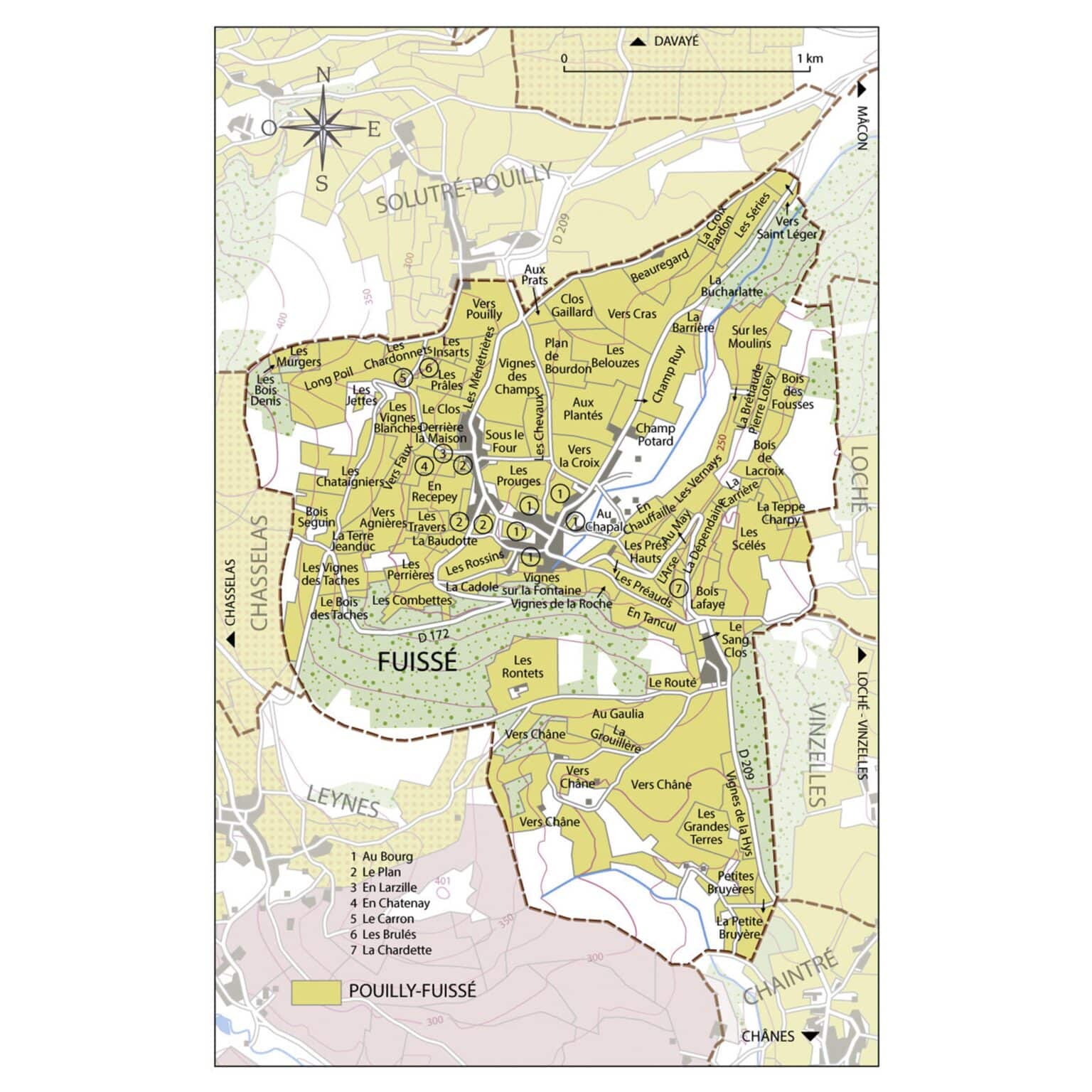 Located in the southern part of Burgundy, at the North limit of Beaujolais area, Pouilly-Fuissé is the top of the Mâconnais wines, in the heart of the great whites appellations (Fuissé, Pouilly-Loché, Pouilly-Vinzelles and Saint-Véran).