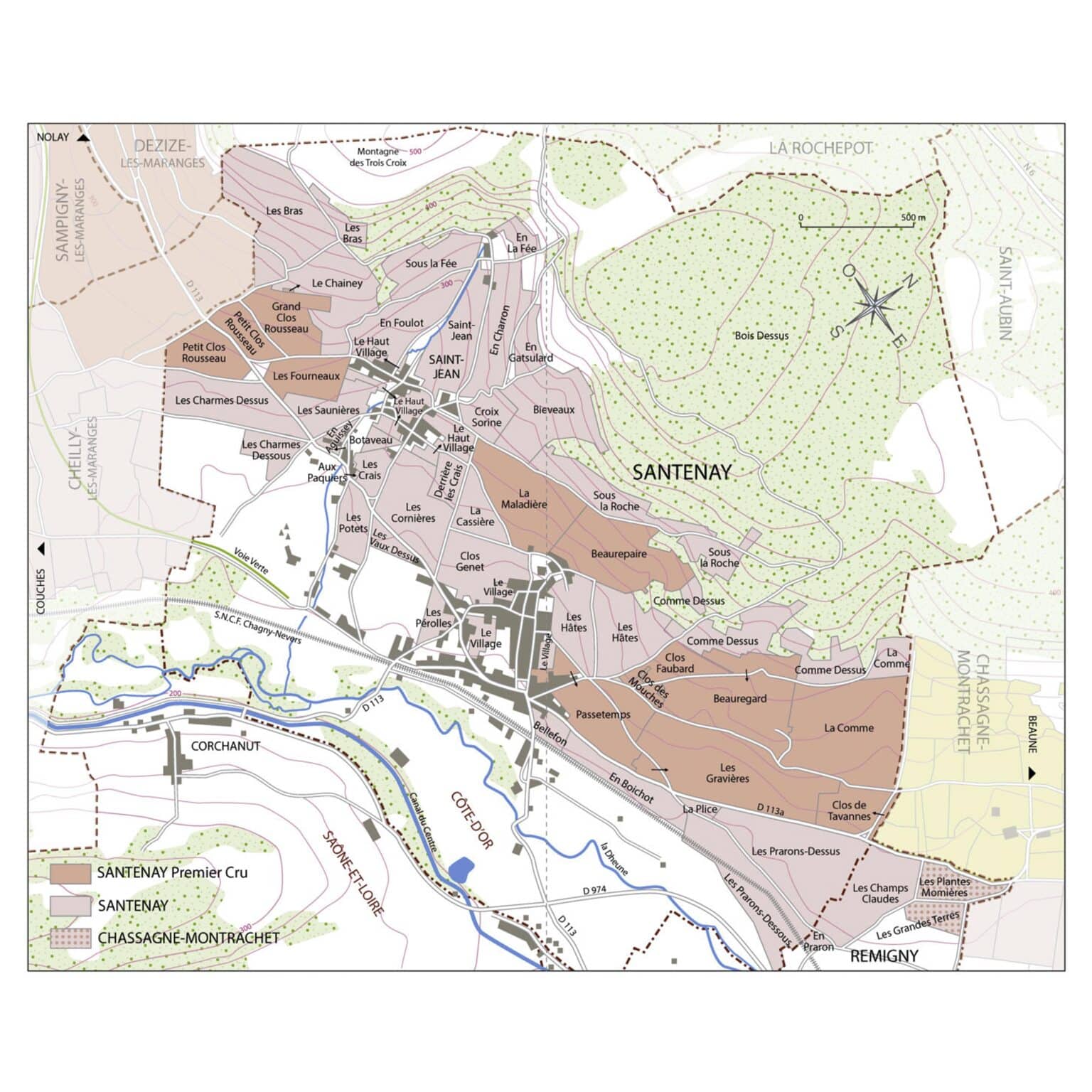 The village of Santenay is located in the southern part of the Côte de Beaune, just after Chassagne Montrachet.