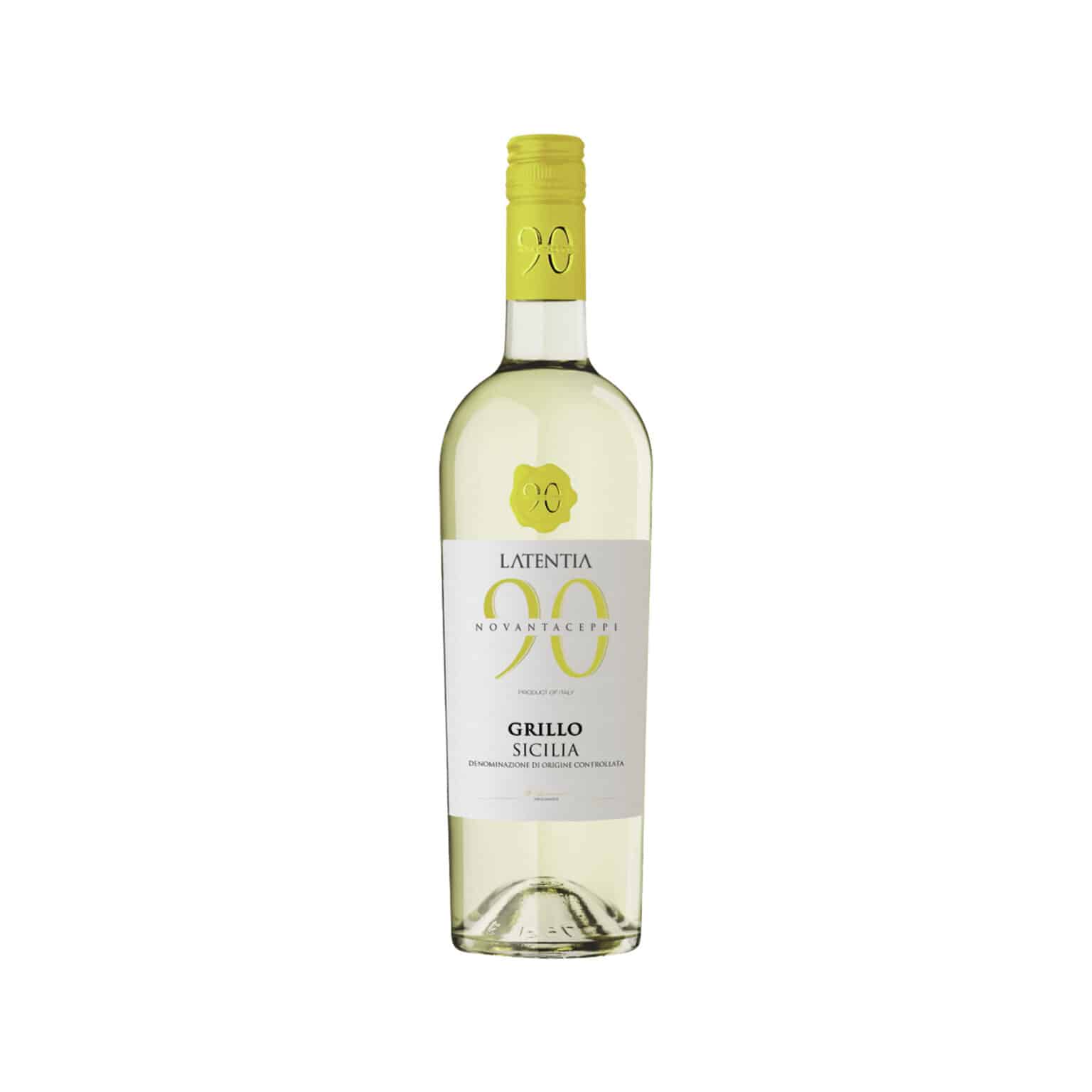 LATENTIA NOVANTACEPPI GRILLO DOC SICILIA, italian white wine, la maison du vin
