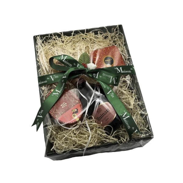 GIFT TRAY WITH RUINART ROSE & CHOCOLATES, valentines day gift, valentine basket, la maison du vin