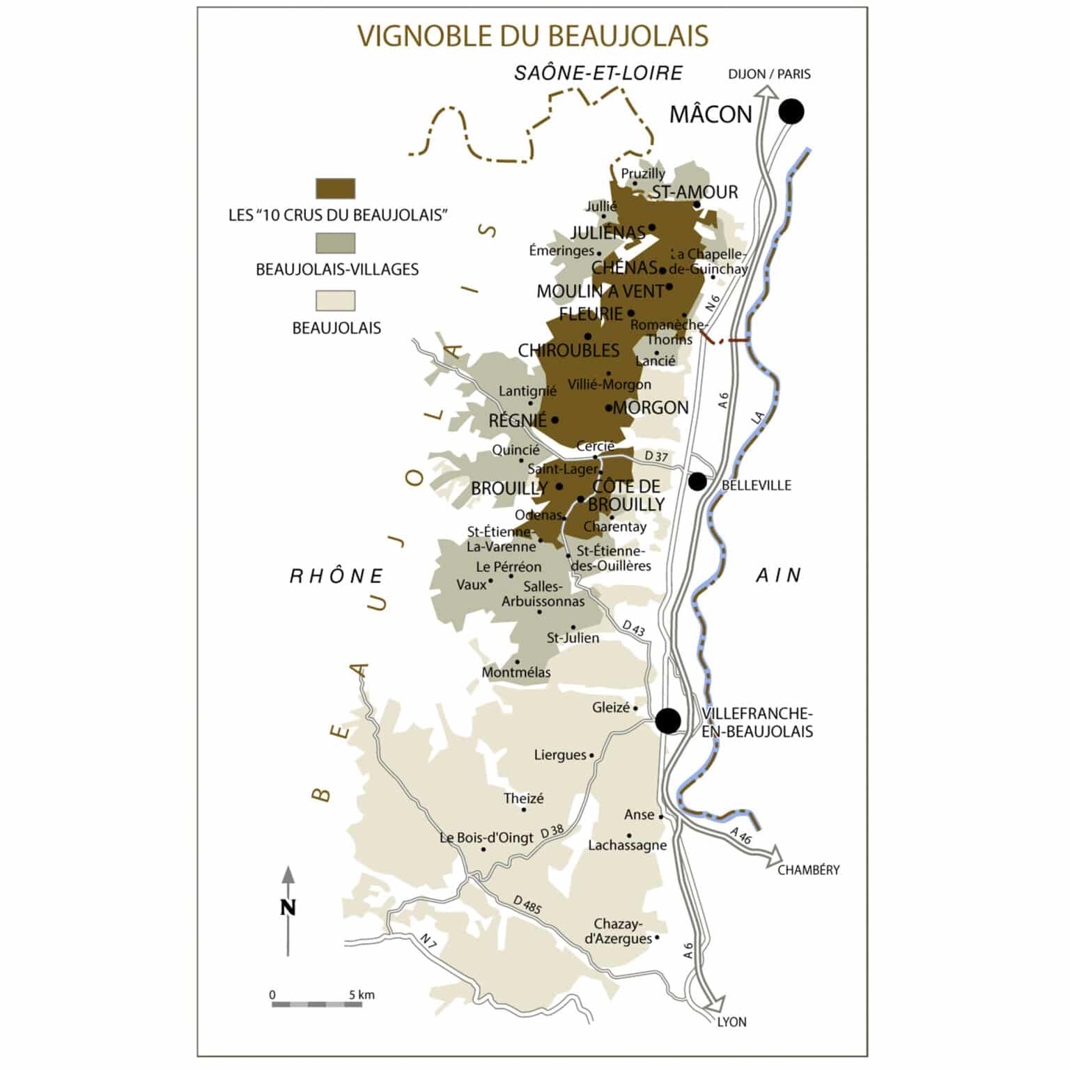 The Beaujolais vineyard is situated in the Southern part of the Burgundy region on the Mont de Brouilly slopes, between Villefranche sur Saône and Mâcon. . louis jadot map. la maison du vin