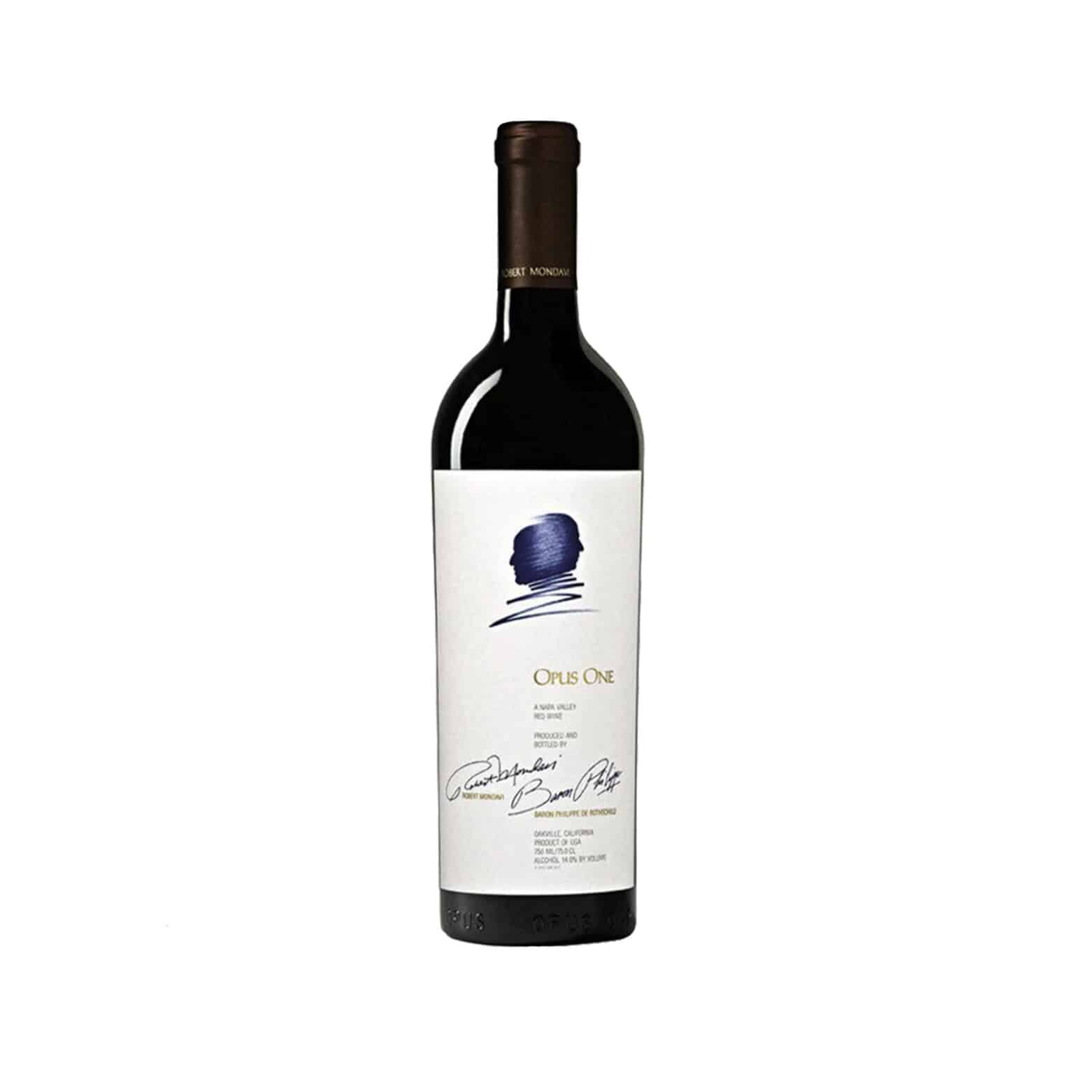 Bottle of Opus One 2015 Napa Valley red wine with rich flavors of blackberries, cassis, and tobacco, perfect for collectors and fine wine lovers. La Maison du vin
