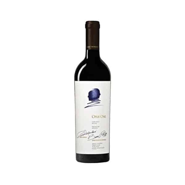 Bottle of Opus One 2015 Napa Valley red wine with rich flavors of blackberries, cassis, and tobacco, perfect for collectors and fine wine lovers. La Maison du vin