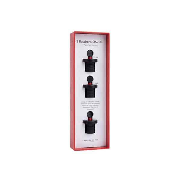 On/Off Sealers – Pack of 3 sealers Vacuum Pump Wine Sealers On: an open bottle, aerating, an invitation to taste a fine white or red. Off: nothing to report. la maison du vin