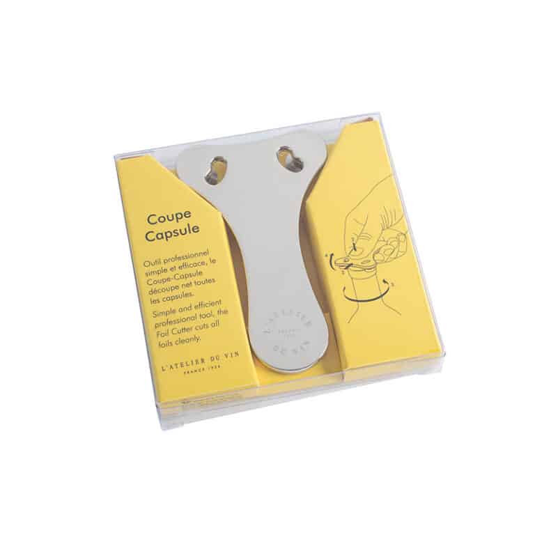 Atelier du Vin Chromed Metal Foil Cutter with ergonomic design on white background