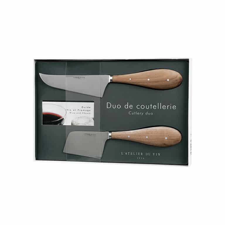 Duo of knives: Fine Cutter and Extra-Strong Cutter 1 Fine Cutter + 1 Extra-Strong Cutter + 1 Wine and Cheese Guide Book - gift idea, la maison du vin - l atelier du vin