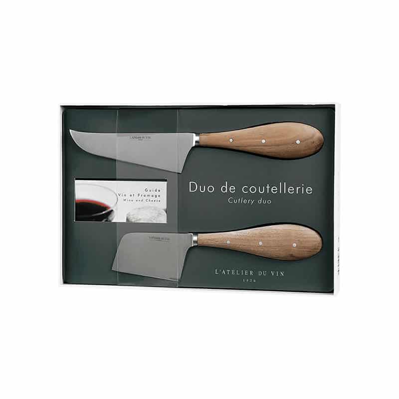 Duo of knives: Fine Cutter and Extra-Strong Cutter 1 Fine Cutter + 1 Extra-Strong Cutter + 1 Wine and Cheese Guide Book - gift idea, la maison du vin - l atelier du vin