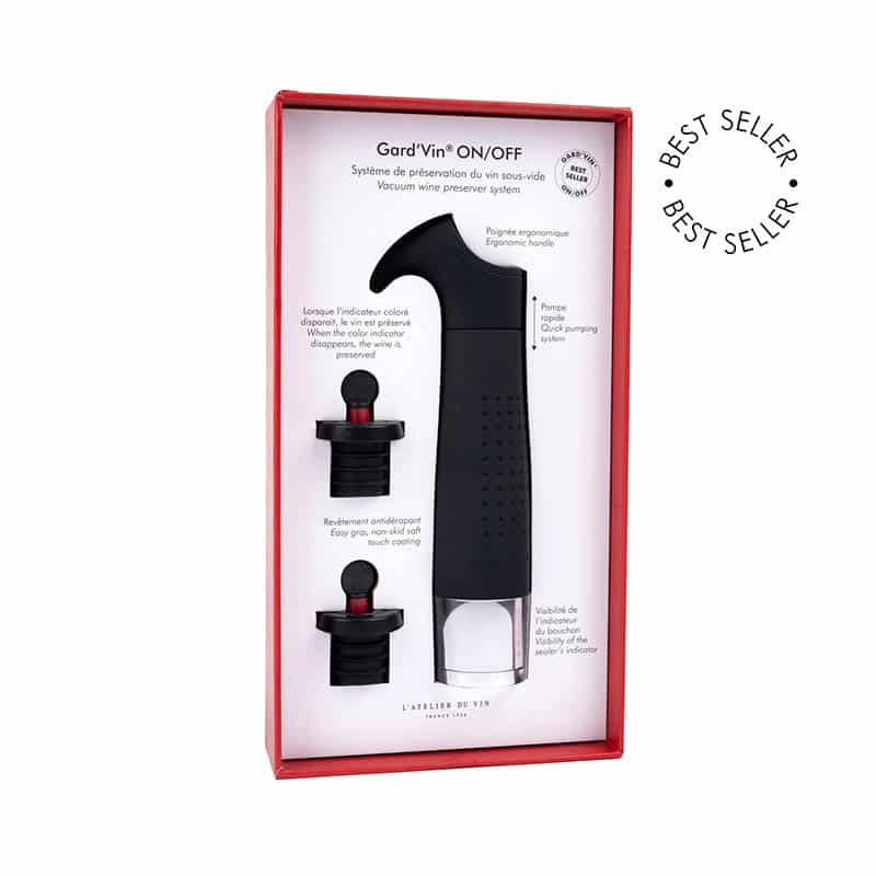 Wine Vacuum Pump A vital need to “clear the air”. A refusal to give up on the wine’s soul. The Gard’Vin On/Off vacuum pump and its sealer ensure optimal preservation… la maison du vin. wine accessories. gift idea