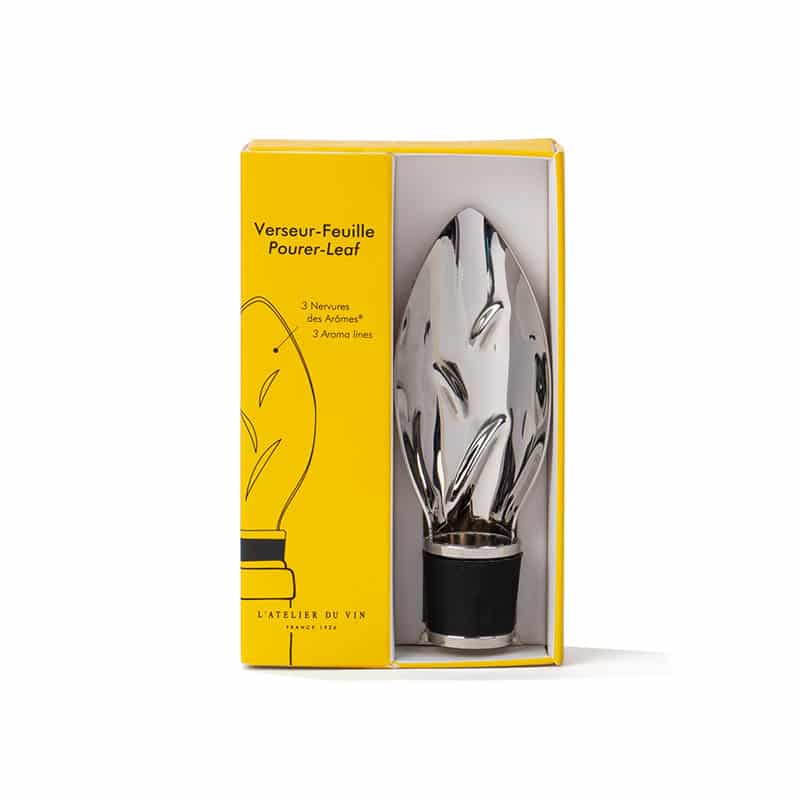 L’Atelier du Vin – Leaf Wine Pourer Elegant and functional, the Leaf Wine Pourer by L’Atelier du Vin ensures a smooth, drip-free pour every time. Its sleek, leaf-inspired design fits easily into any bottle, enhancing aeration while serving. A must-have accessory for wine lovers who appreciate both style and precision.