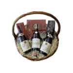 GIFT BASKET WITH 2 COTE-ROTIE, 1 CHABLIS AND CHOCOLATES - gift hamper - la maison du vin - corporate gits