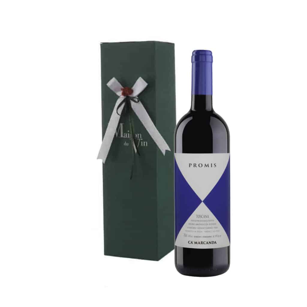 Ca’Marcanda, Gaja’s estate in Bolgher, was born in 1996 propelled by Angelo Gaja’s ambition to challenge himself with Cabernet Sauvignon, Cabernet Franc and Merlot. gift box - la maison du vin
