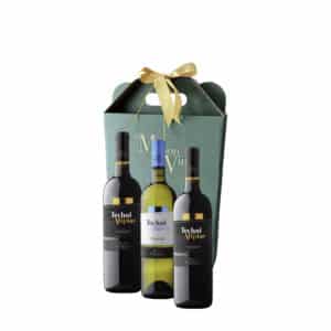 GIFT BOX WITH 2 TECHNI RED 1 TECHNI WHITE - wine art estate - corporate gift - la maison du vin - wine gift box