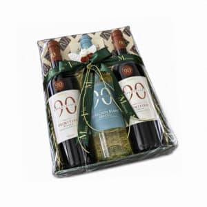 Luxury Italian wine gift tray with premium wines, biscuits, and Maxim’s de Paris chocolates by La Maison du Vin Cyprus