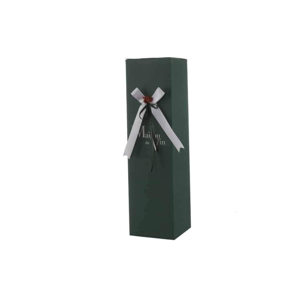 GREEN CARTON BOX FOR 1 BOTTLE - empty gift box - la maison du vin- sample picture