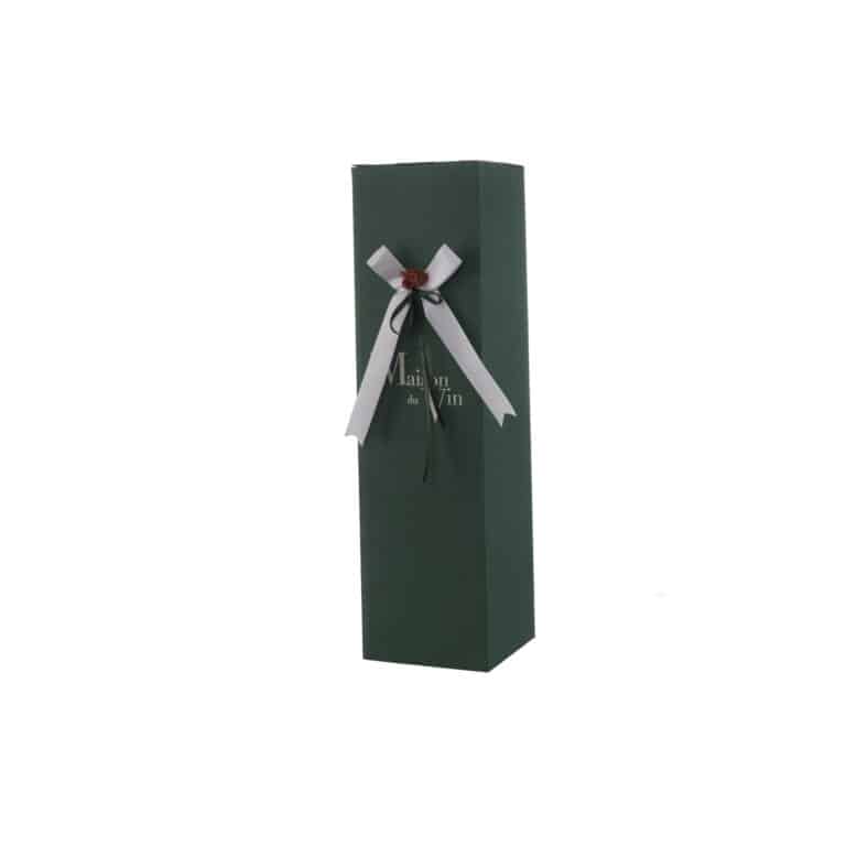 GREEN CARTON BOX FOR 1 BOTTLE - empty gift box - la maison du vin- sample picture