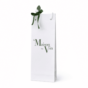 White luxury La Maison du Vin gift bag for one wine or Champagne bottle