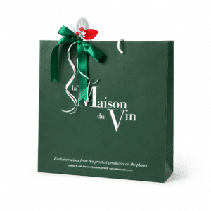 Large green La Maison du Vin gift bag for wine Champagne and selected gourmet products