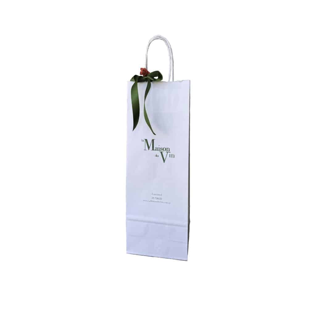 SMALL WHITE GIFT BAG - corporate gift - wine gift box - gift bag - la maison du vin