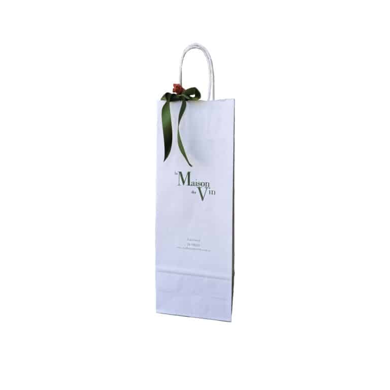 SMALL WHITE GIFT BAG - corporate gift - wine gift box - gift bag - la maison du vin