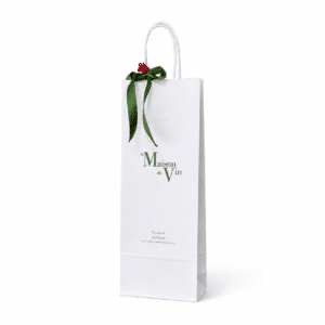 Small white La Maison du Vin gift bag for one standard 750ml wine bottle
