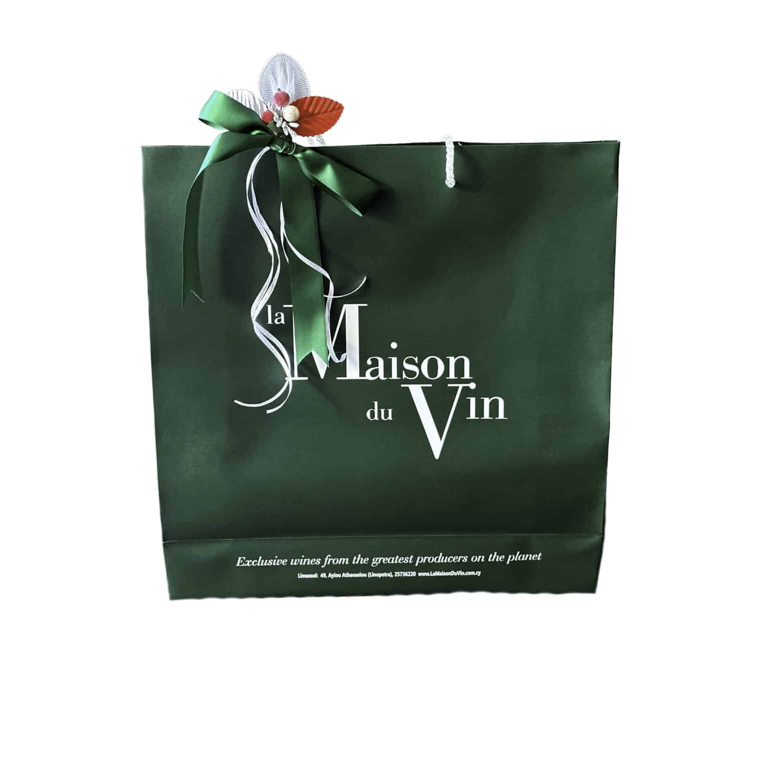 GREEN LUXURY LARGE BAG - wine gift bag - corporate gifts - la maison du vin