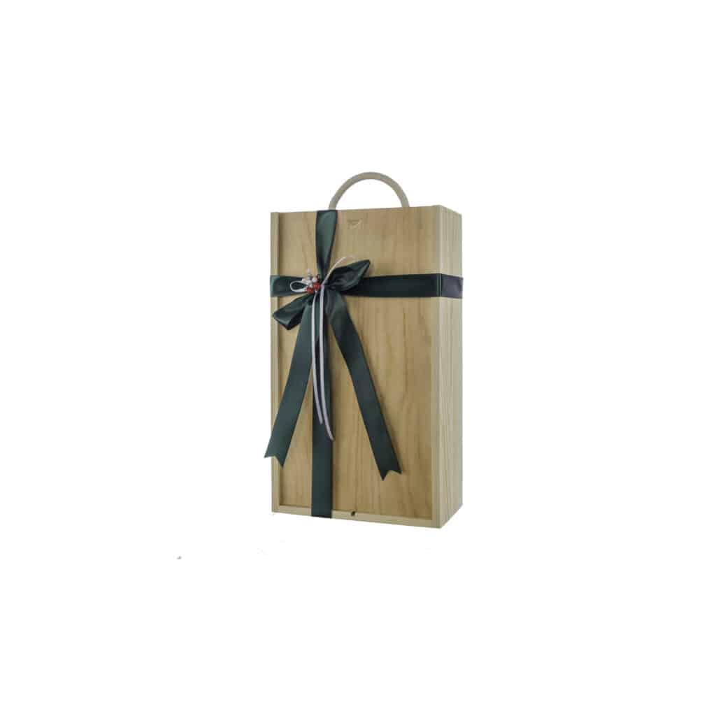 WOODEN BOX FOR 2 BOTTLES (BW02) - perfect for corporate gifts - la maison du vin