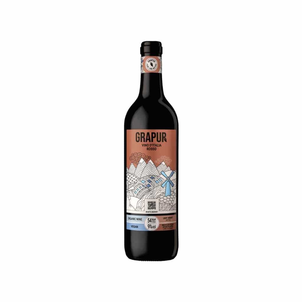 GRAPUR D'ITALIA rosso BIO - vegan wine - Low in calories - organic wine, la maison du vin