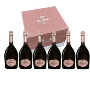 Ruinart Rosé is a blend of the Freshness of Chardonnay, which is the signature taste of Ruinart, and the Fruitiness of Pinot Noir - case of 6 bottles ( each 750ml)