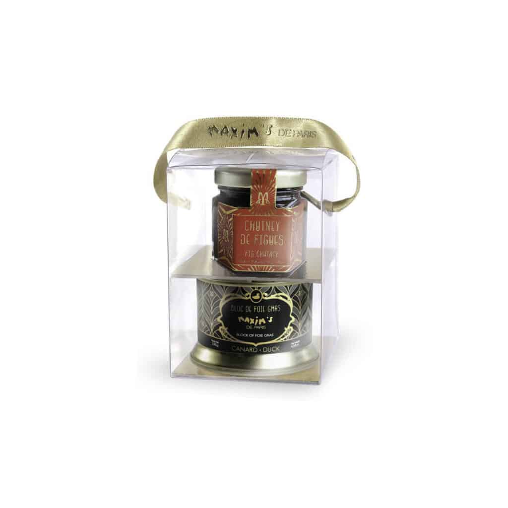 Gift-pack block of duck foie gras 130 g + Fig chutney - perfect for corporate gifts
