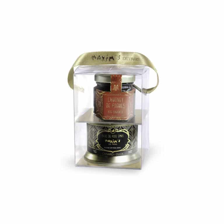 Gift-pack block of duck foie gras 130 g + Fig chutney - perfect for corporate gifts