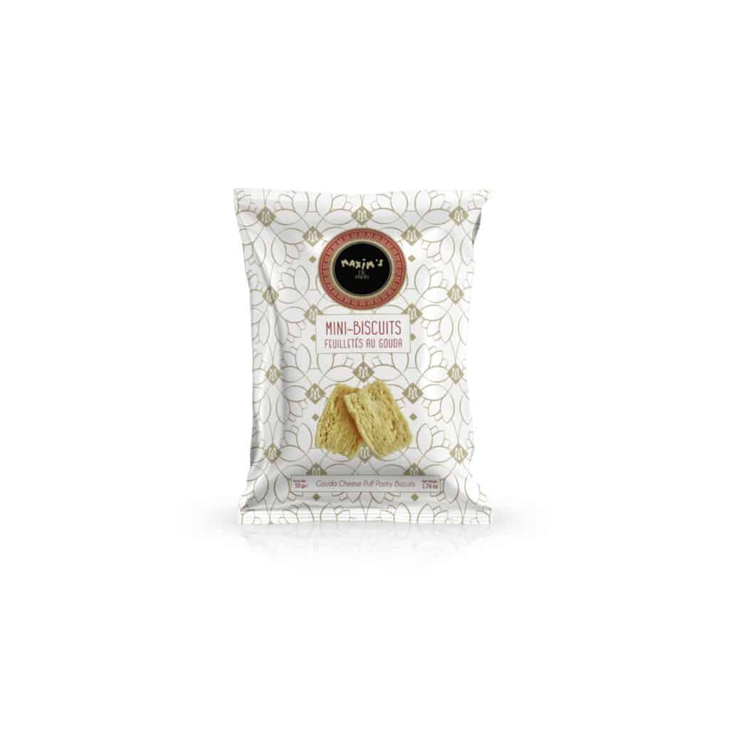 MAX 7054 - MINI GOUDA PUFF PASTRY BISCUITS 50GR - maxims de paris, la maison du vin