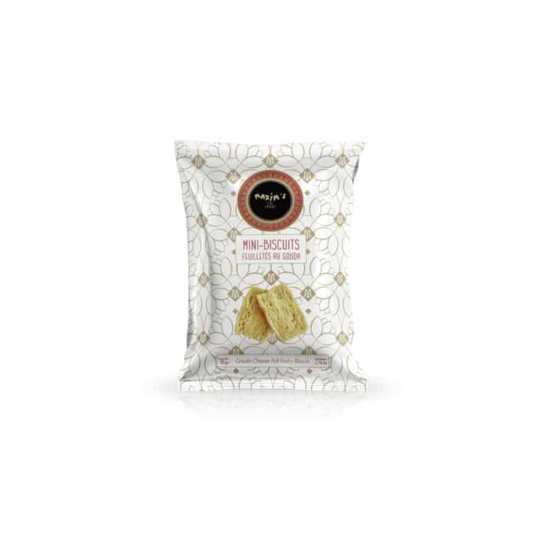 MAX 7054 - MINI GOUDA PUFF PASTRY BISCUITS 50GR - maxims de paris, la maison du vin