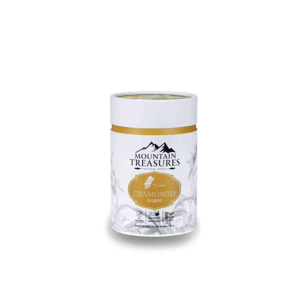 MOUNTAIN TREASURES - CHAMOMILE ORGANIC 36G - coffeine-free tea - greek teas -natural herbs