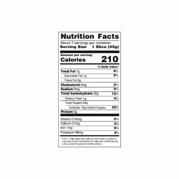 Nutrition facts - Tuscan Pear & Chocolate Cake (400 g) – Borgo de Medici
